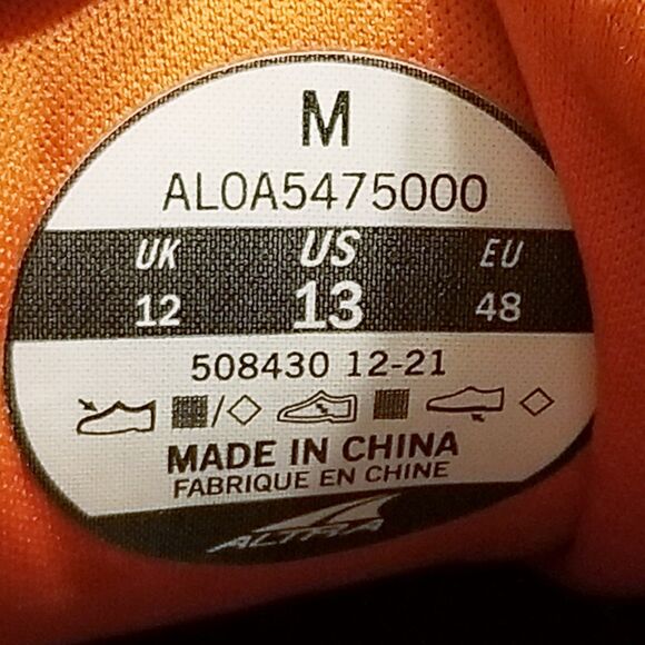 Altra Provision 6 Men's Size 13 Gray Orange Running Shoes Sneakers AL0A547500 - Picture 6 of 6